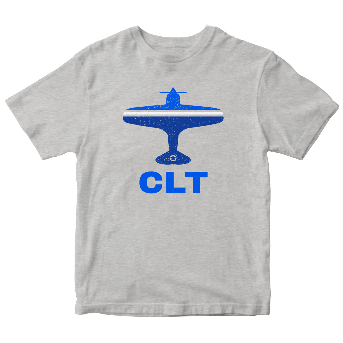 Fly Charlotte CLT Airport Kids T-shirt | Gray