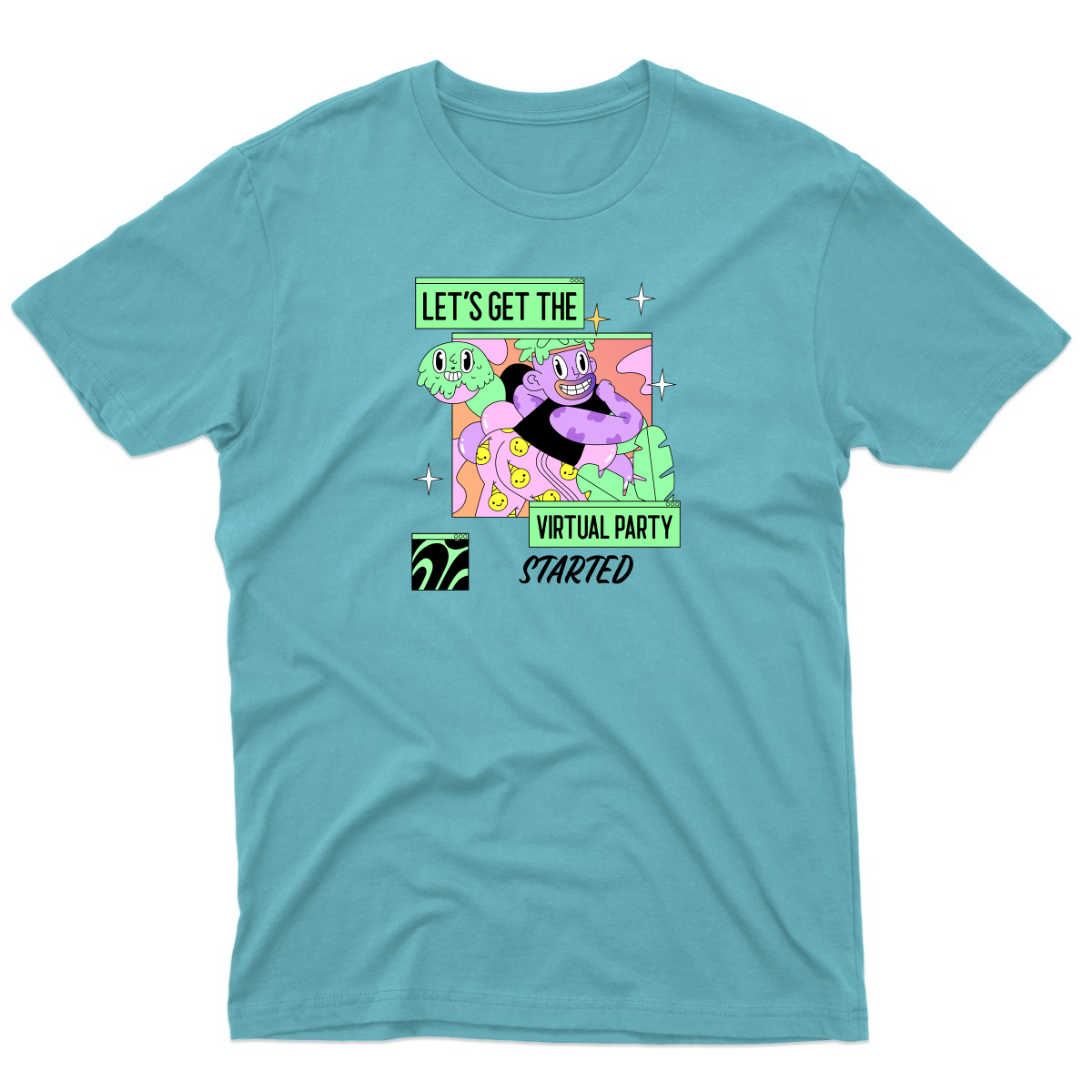 Let's get the virtual party started Men's T-shirt | Turquoise