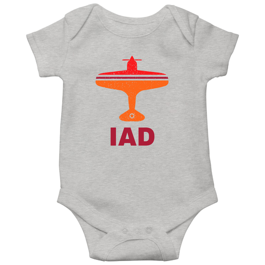 Fly Washington D.C. IAD Airport Baby Bodysuits | Gray