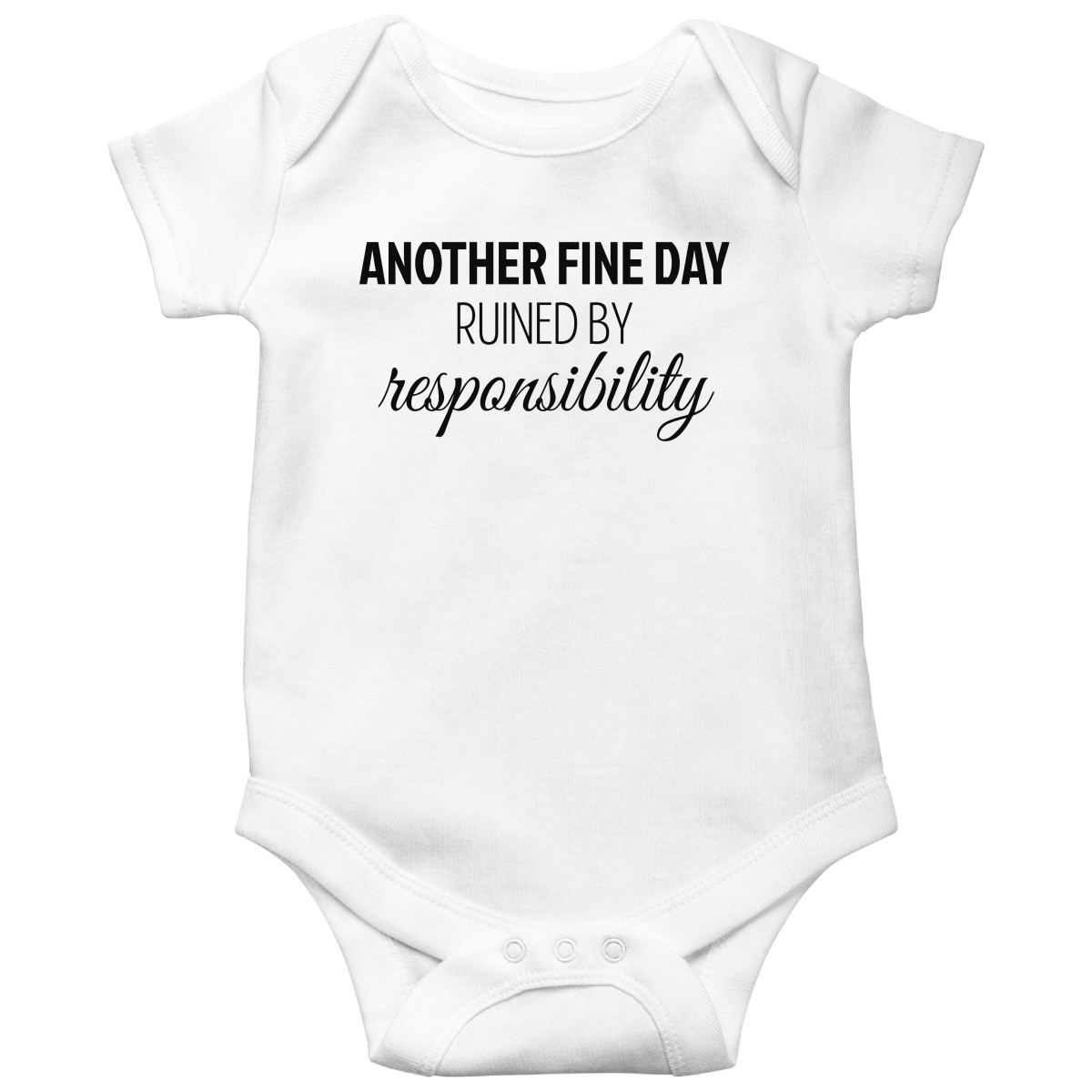 Another Fine Day Baby Bodysuits | White