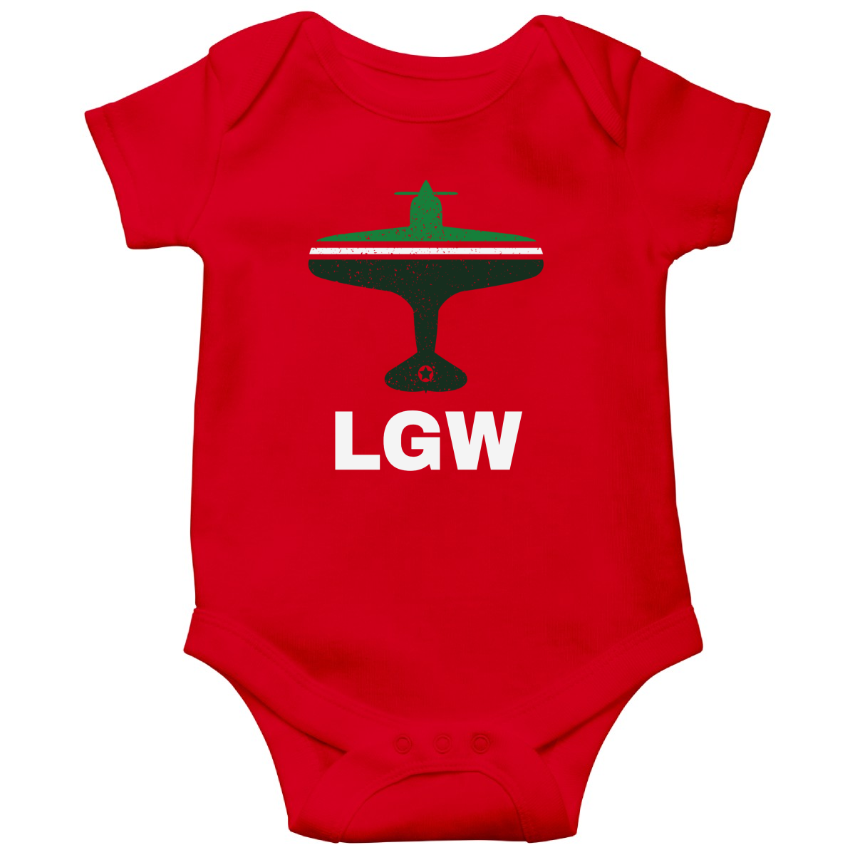 Fly London LGW Airport Baby Bodysuits | Red