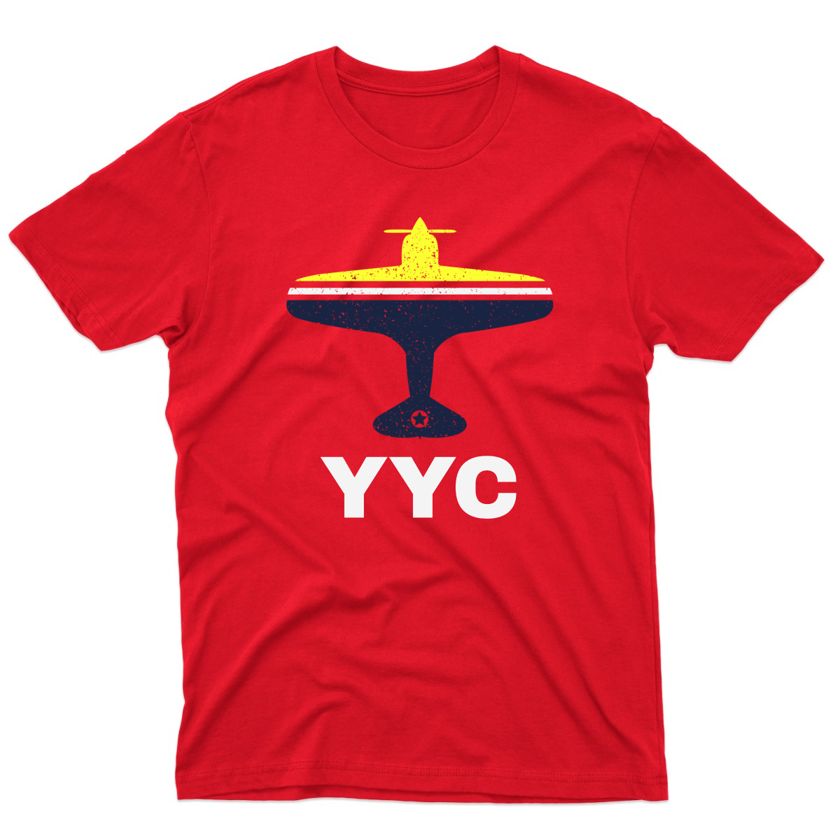 Fly Calgary YYC Airport Men's T-shirt | Red