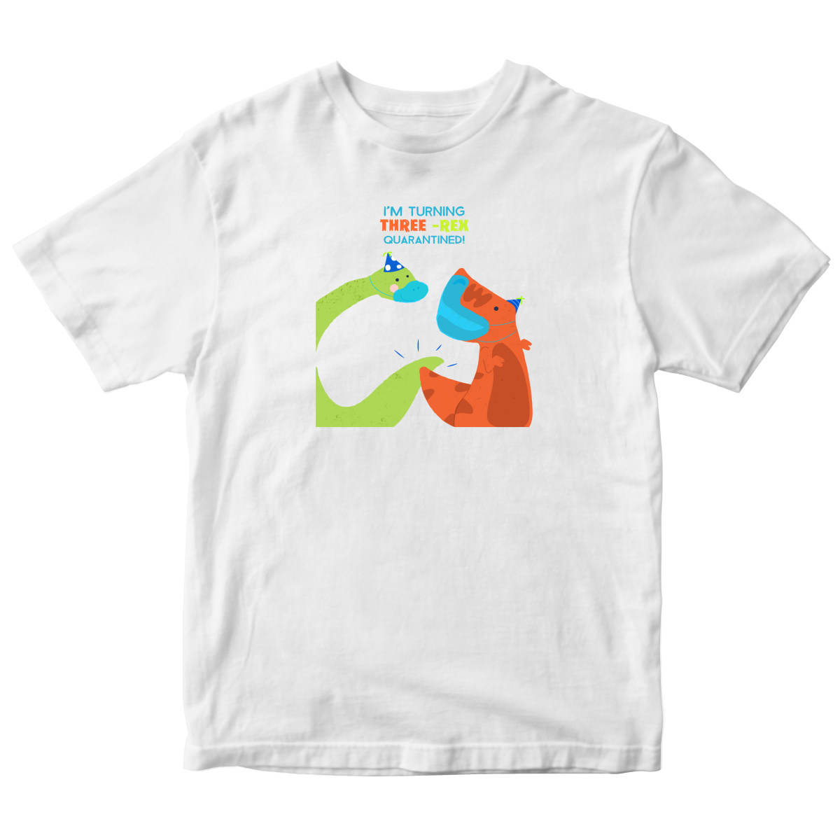 I'm turning three-rex quarantined Toddler T-shirt | White