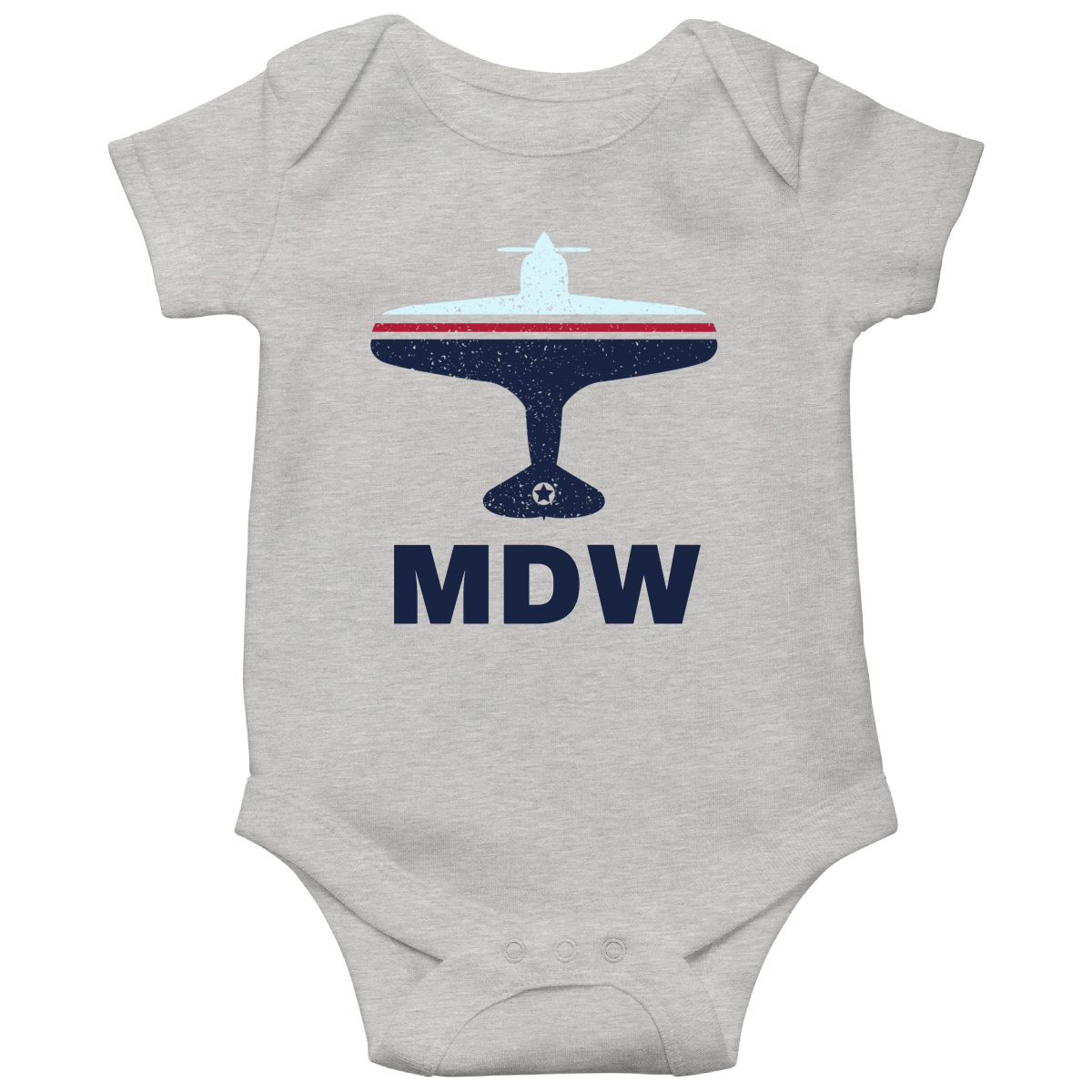Fly Chicago MDW Airport Baby Bodysuits | Gray