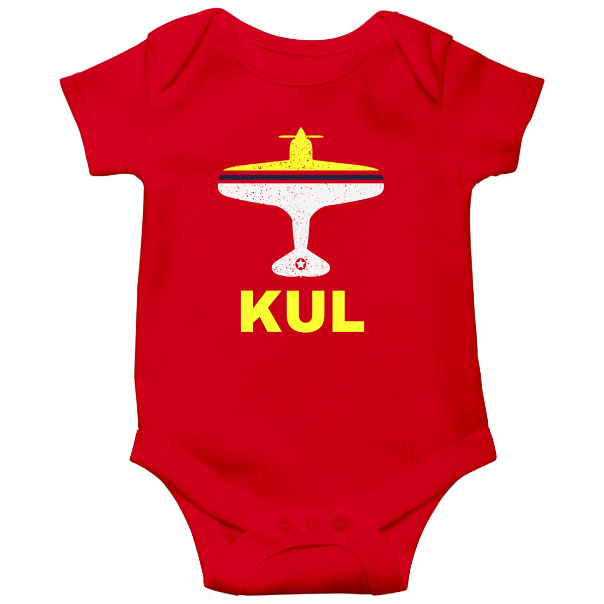 Fly Kuala Lumpur KUL Airport Baby Bodysuits | Red