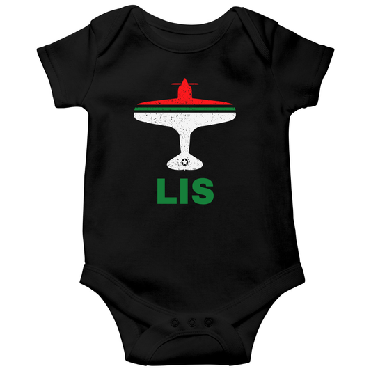 Fly Lisbon LIS Airport Baby Bodysuits | Black