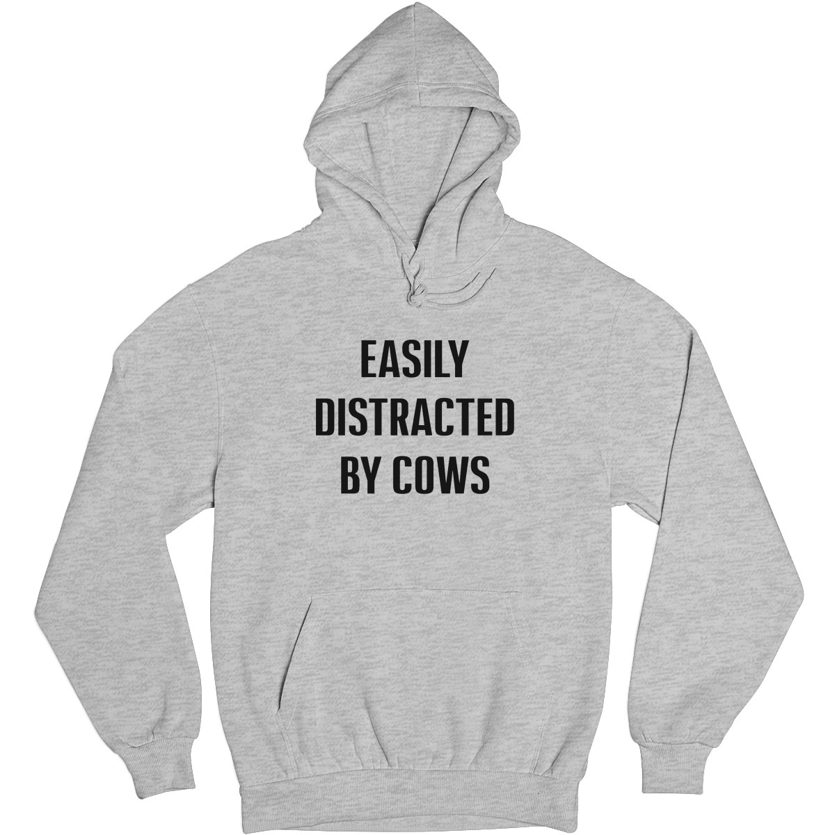 Easily Distracted By Cows Unisex Hoodie | Gray