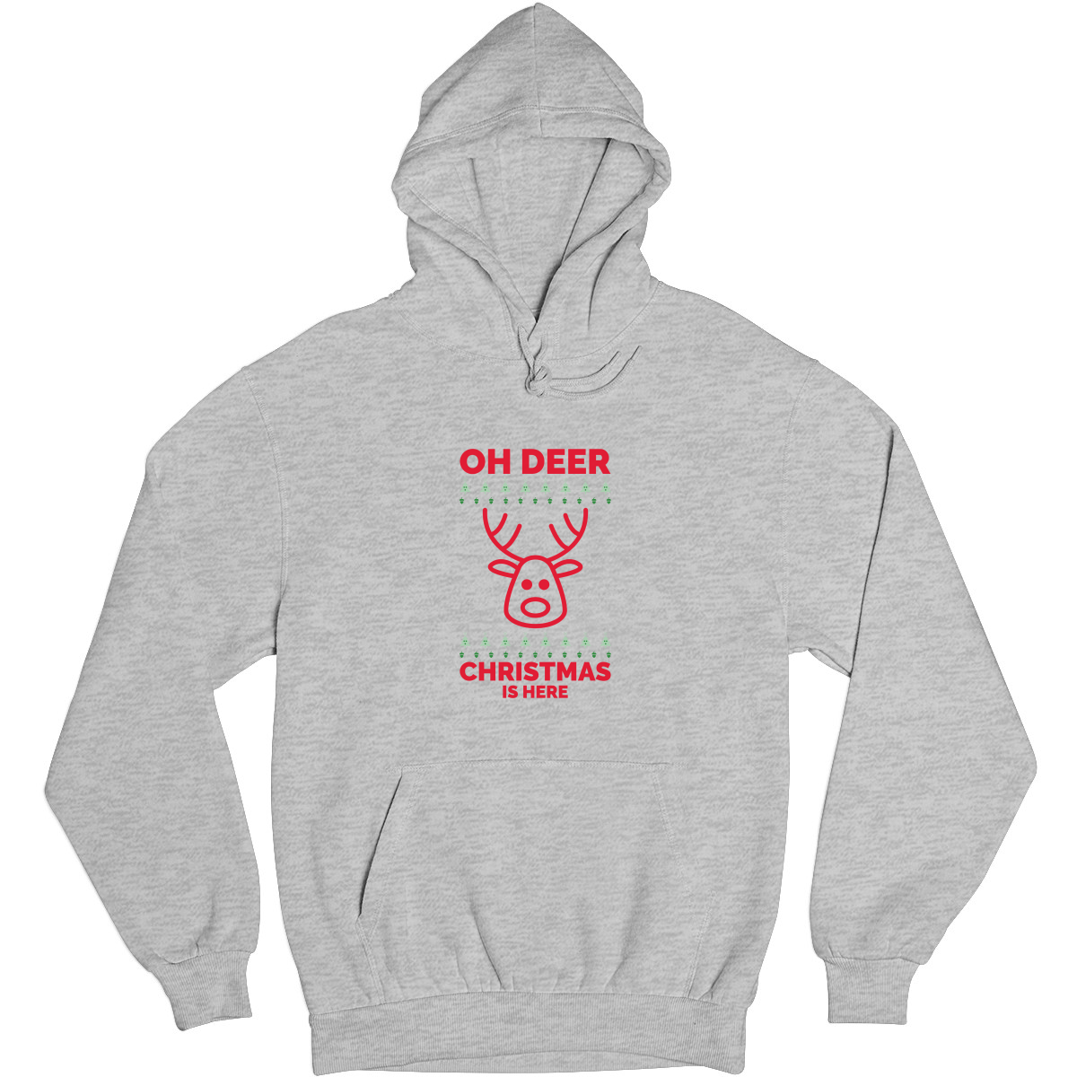 Oh Deer Christmas Is Here Unisex Hoodie | Gray