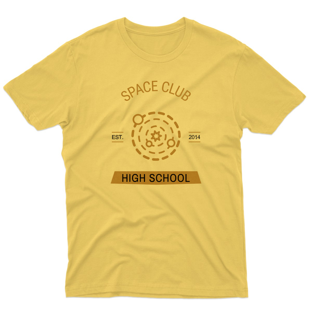 Space Club High School Men's T-shirt | Yellow