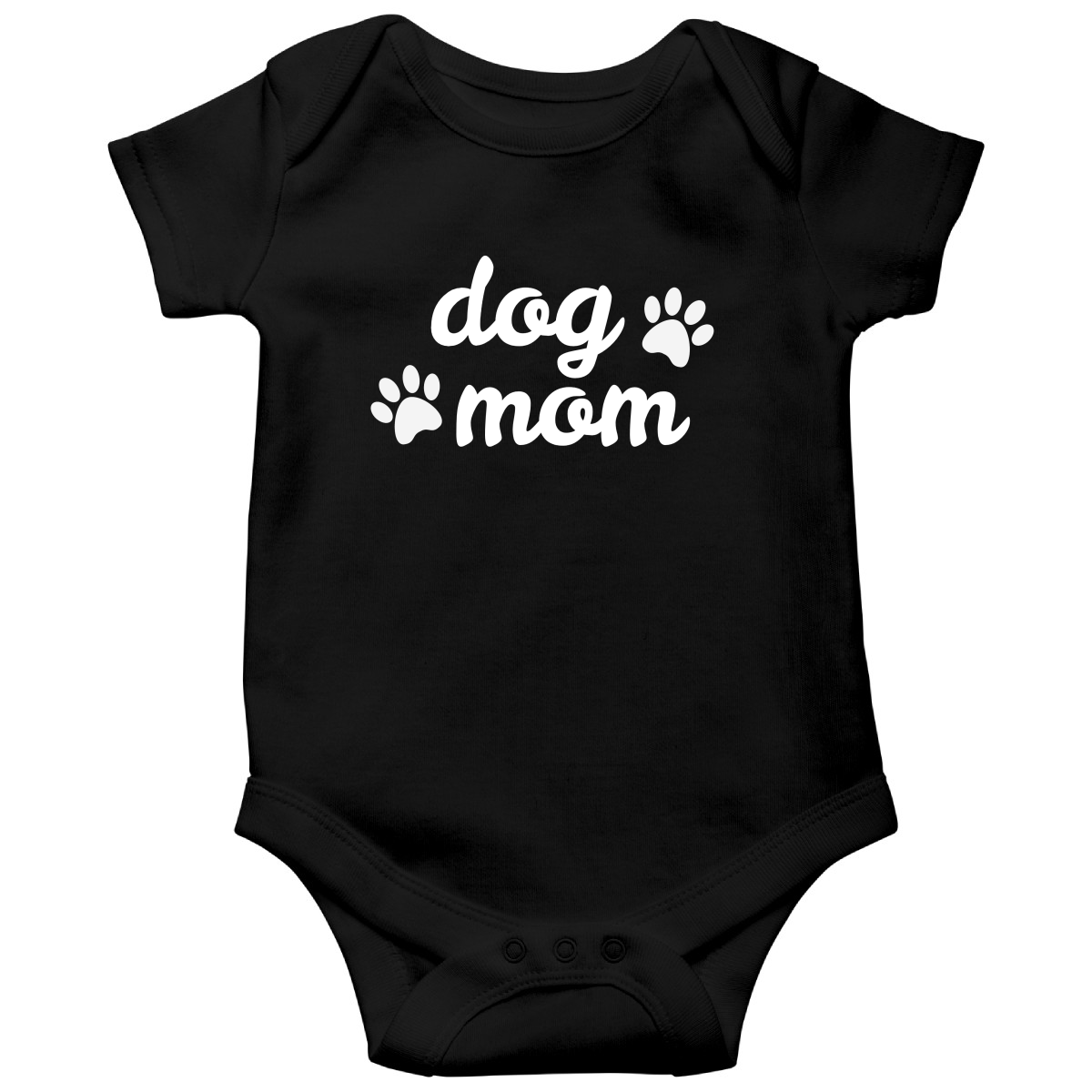 Dog Mom Baby Bodysuits | Black