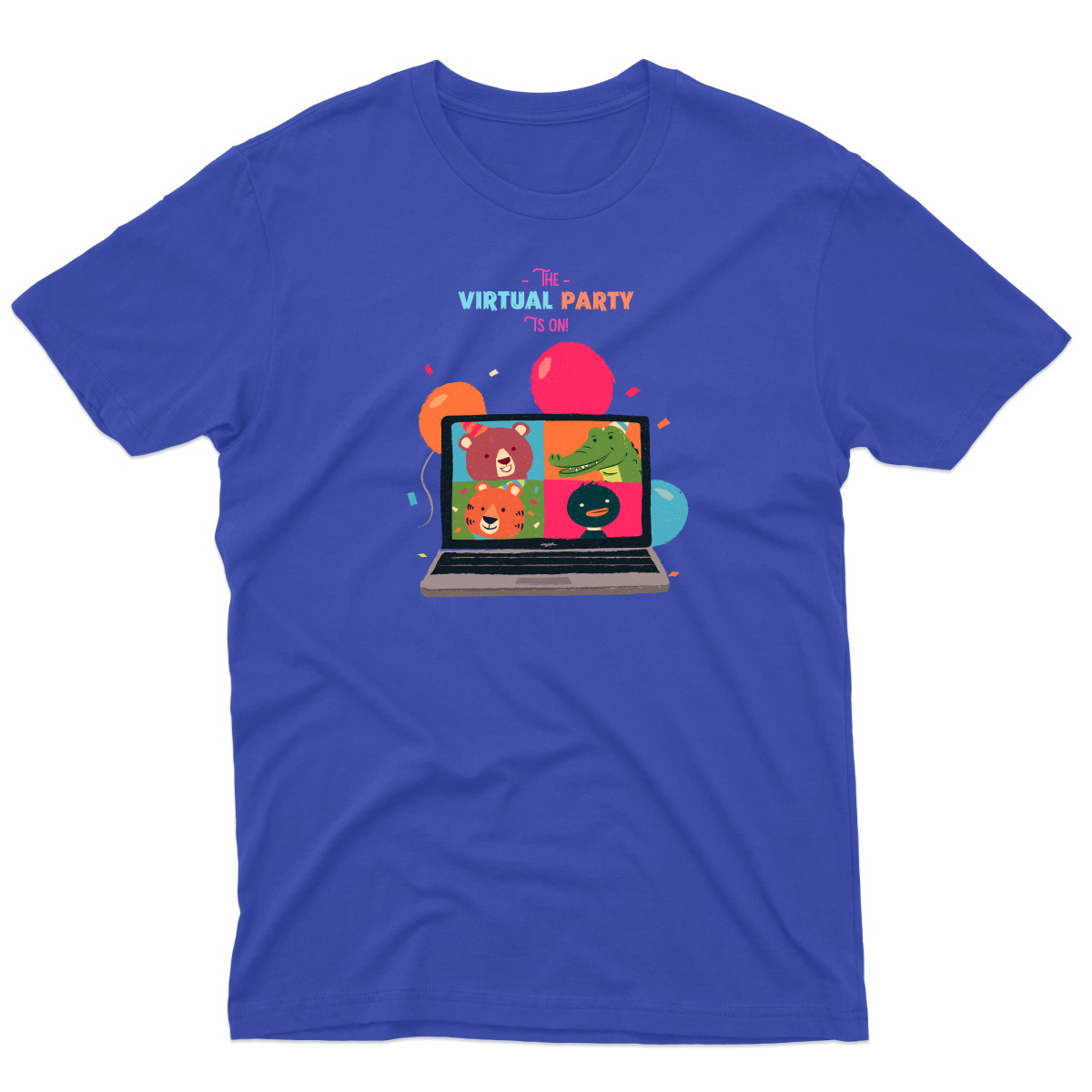 The Virtual Party is on Men's T-shirt | Blue