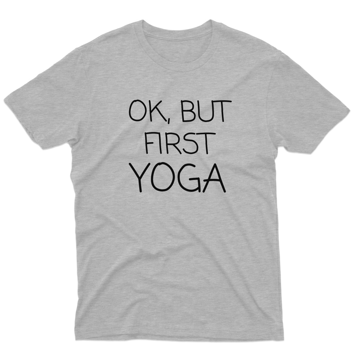 Ok But First Yoga Men's T-shirt | Gray