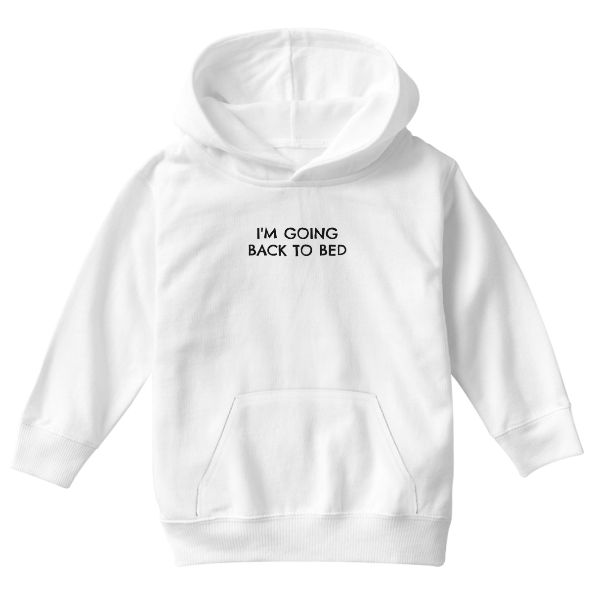 I'm Going Back to Bed Kids Hoodie | White