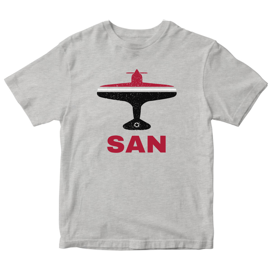 Fly San Diego SAN Airport Kids T-shirt | Gray