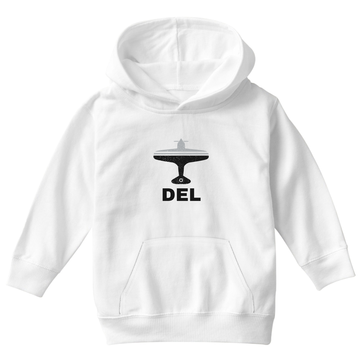 Fly Delhi DEL Airport Kids Hoodie | White