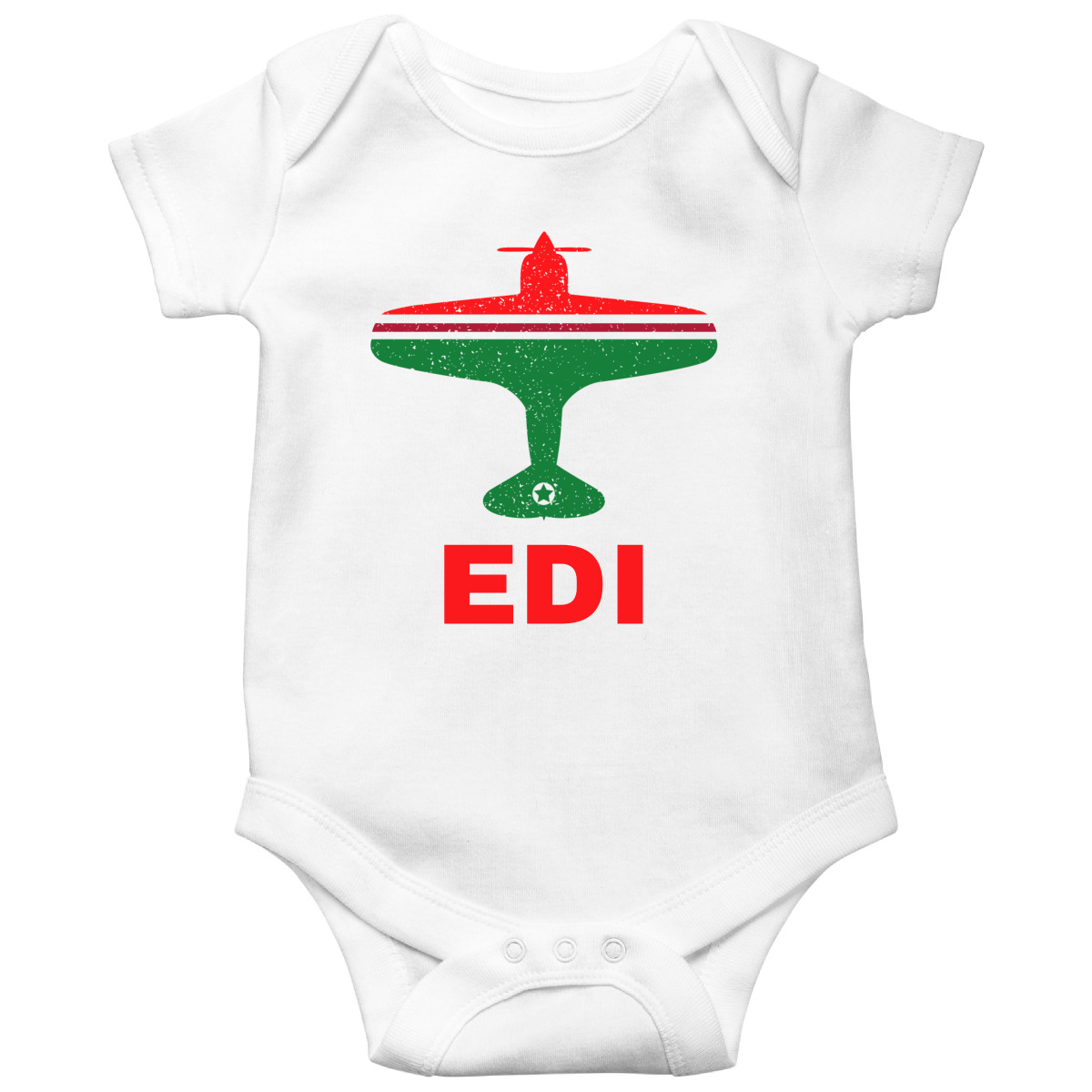Fly Edinburgh EDI Airport Baby Bodysuits | White