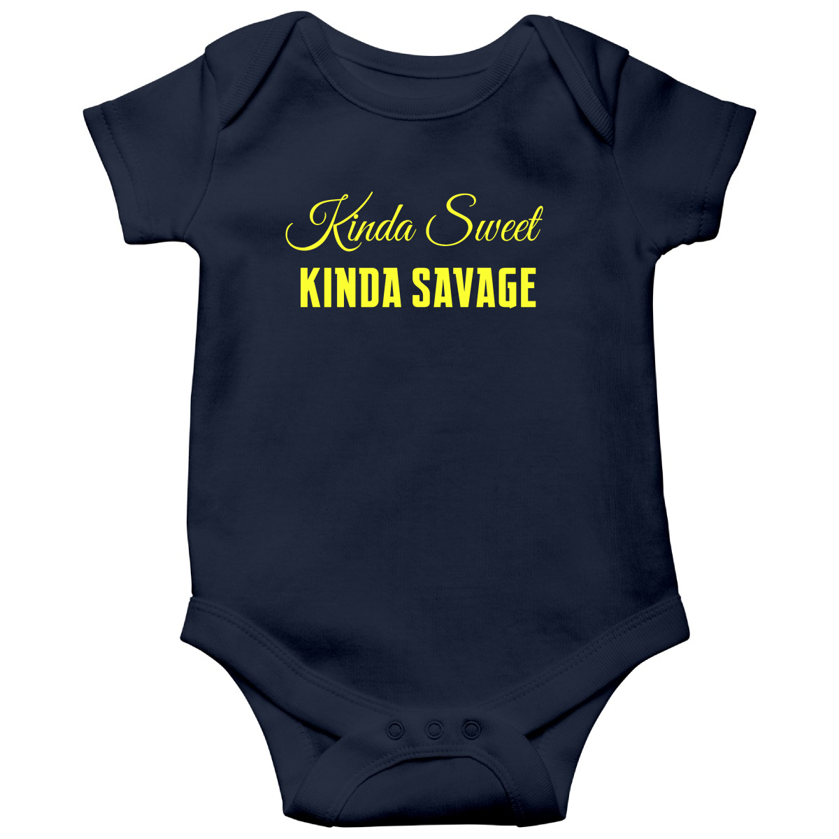Kinda Sweet Kinda Savage Baby Bodysuits | Navy