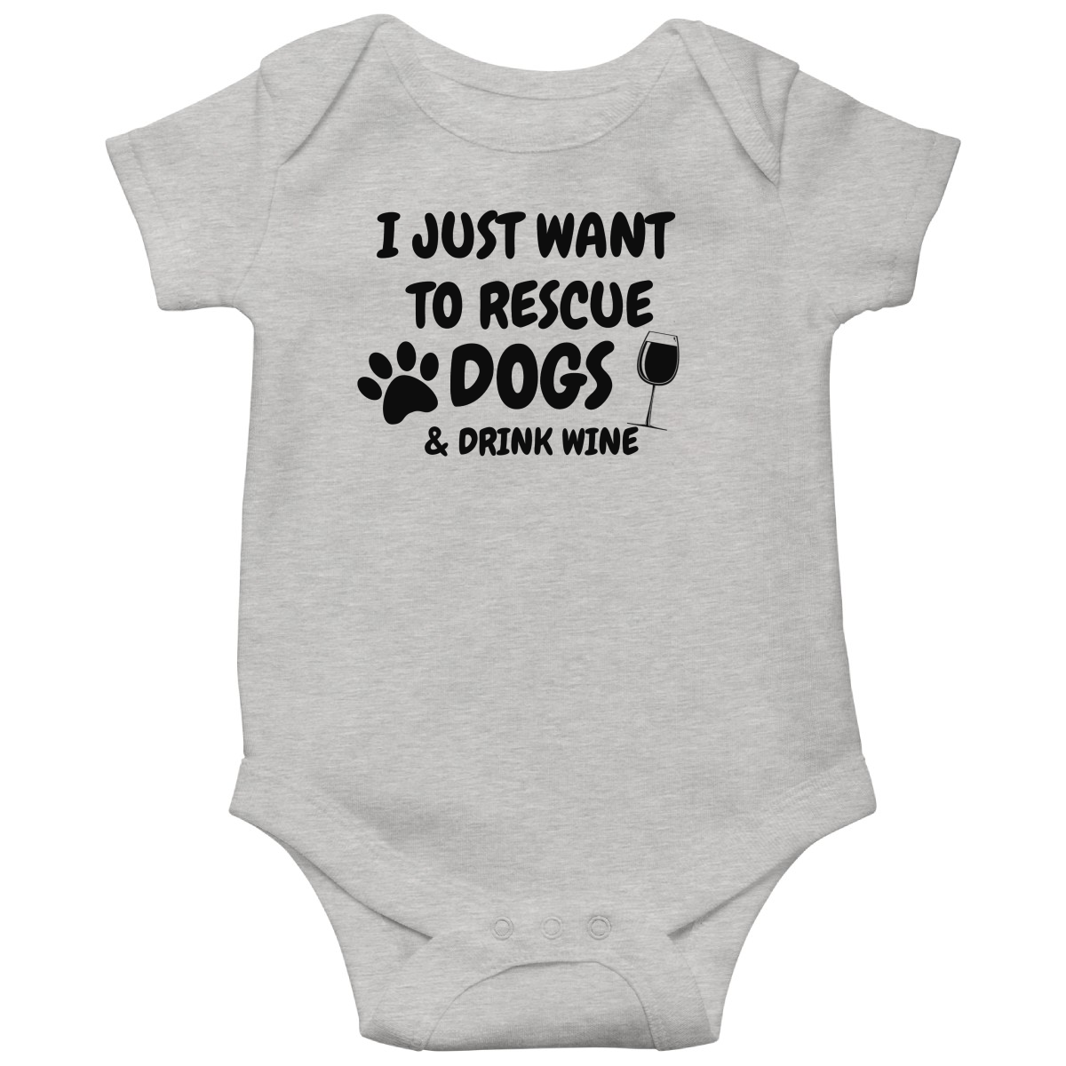 Dogs and Drink Wine Baby Bodysuits | Gray