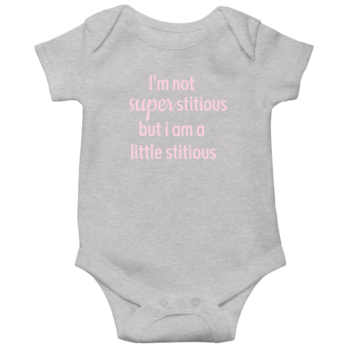 I'm Not Superstitious but I am a Little Stitious Baby Bodysuits | Gray