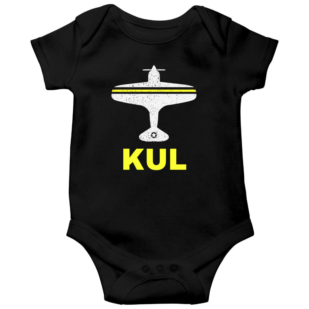 Fly Kuala Lumpur KUL Airport Baby Bodysuits | Black