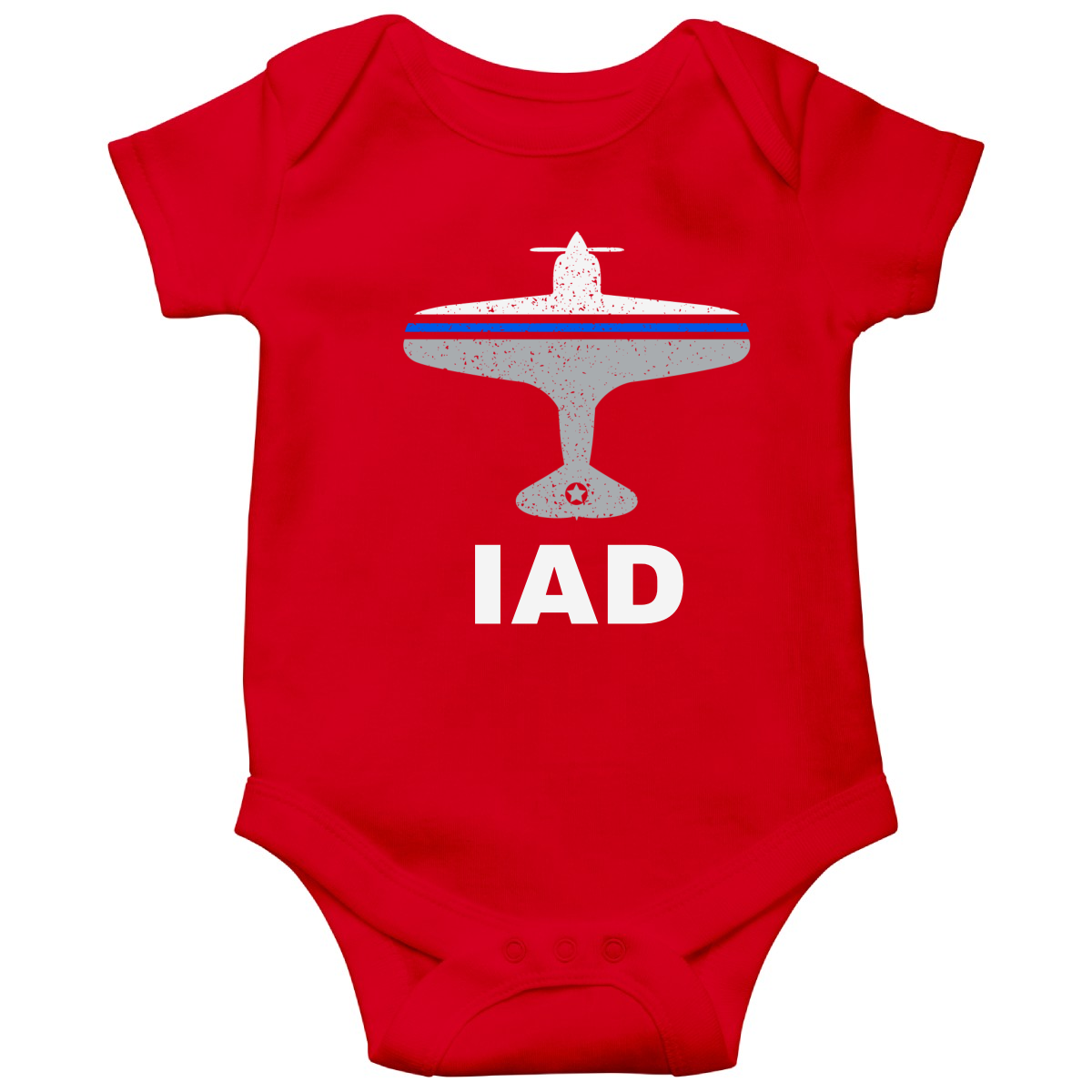 Fly Washington D.C. IAD Airport Baby Bodysuits | Red