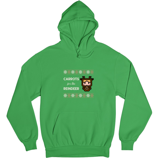 Carrots for the Reindeer Unisex Hoodie | Green