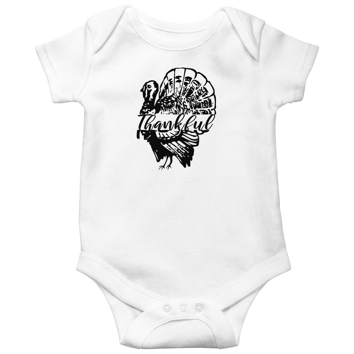 Thankful Turkey Baby Bodysuits | White