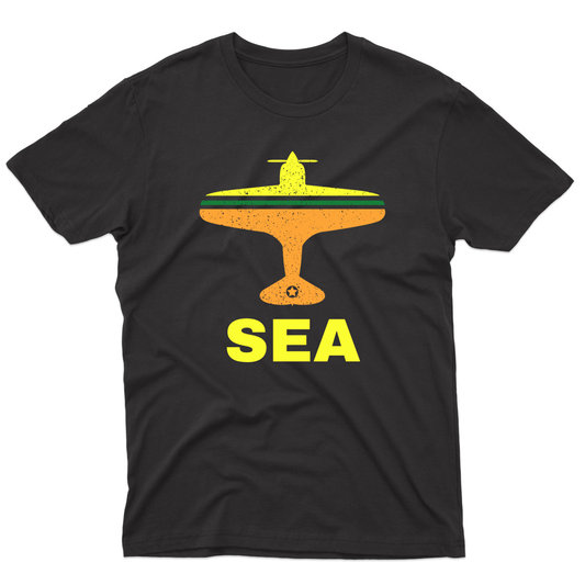 Fly Seattle SEA Airport Men's T-shirt | Black