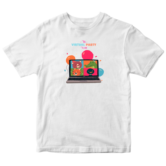 The Virtual Party is on Toddler T-shirt | White