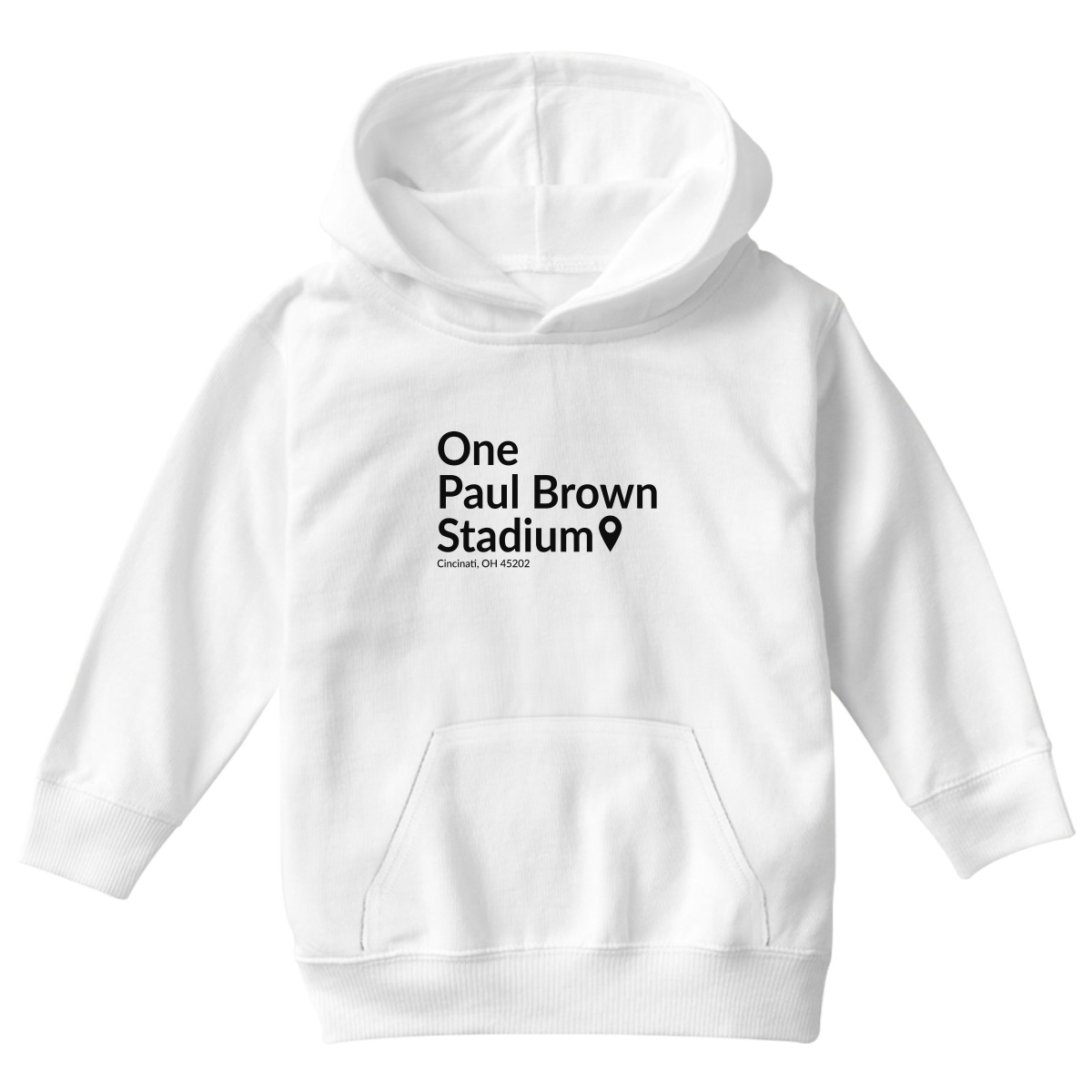 Cincinnati Football Stadium Kids Hoodie | White