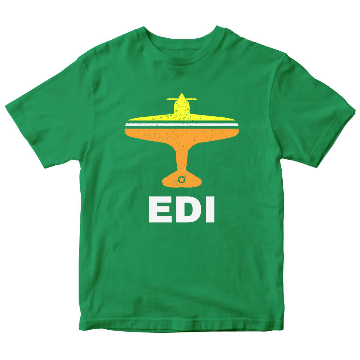 Fly Edinburgh EDI Airport Kids T-shirt | Green