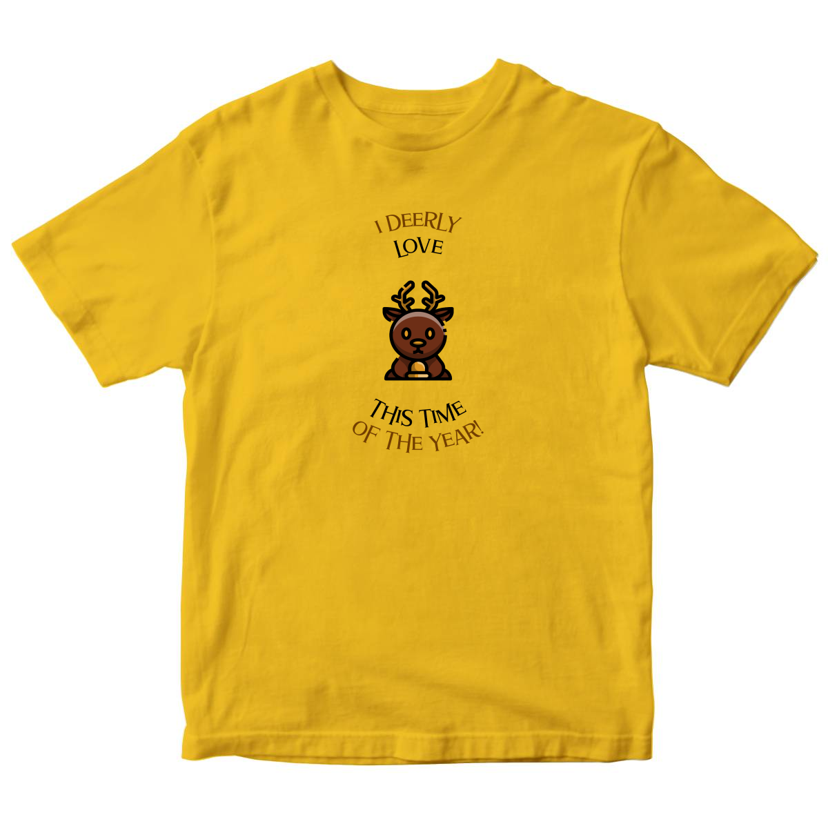 I Deerly Love This Time of the Year! Kids T-shirt | Yellow