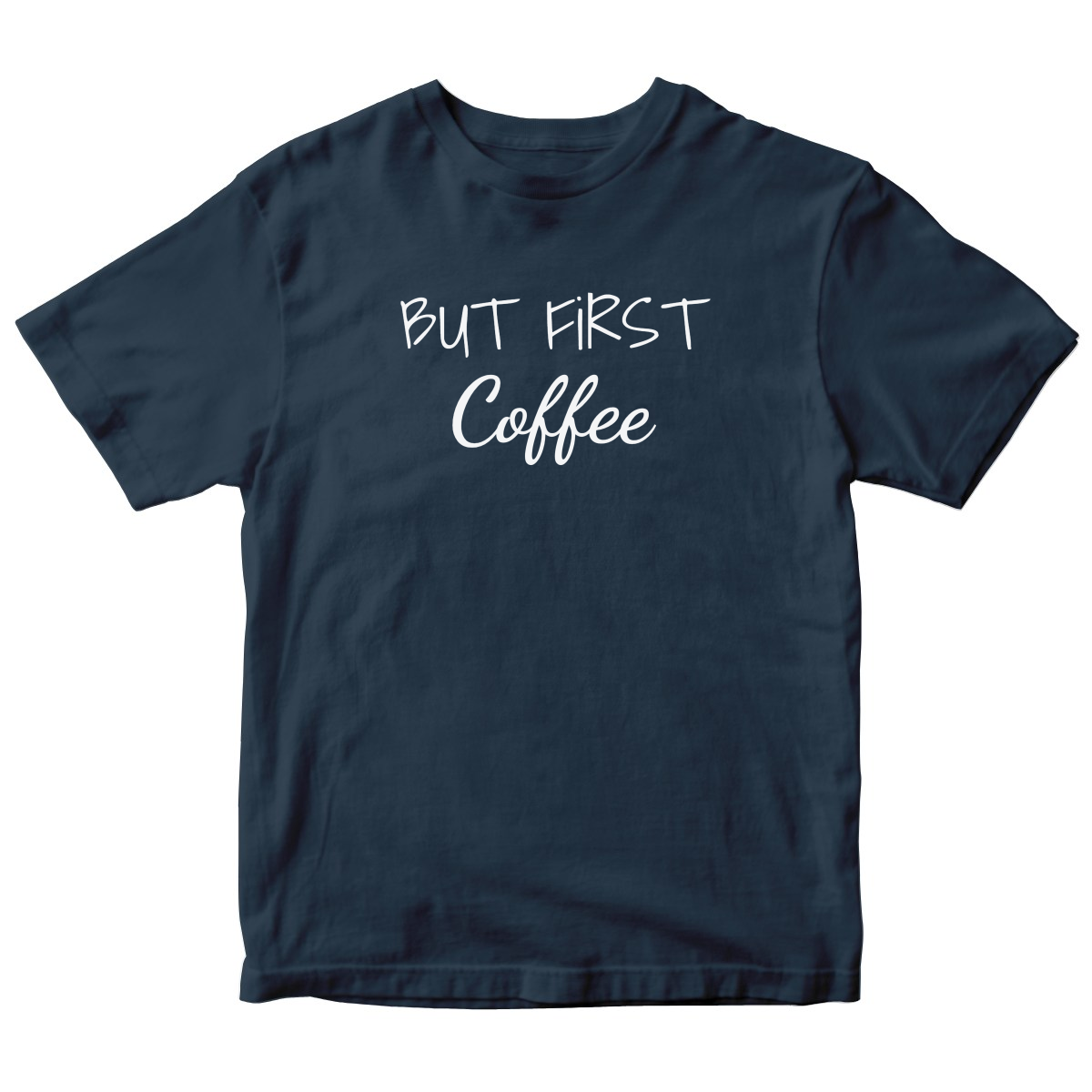 But First Coffee Kids T-shirt | Navy