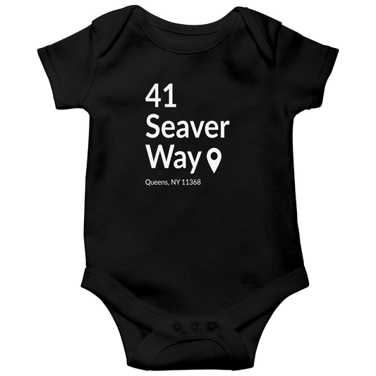 New York Baseball Stadium QNY Baby Bodysuits | Black