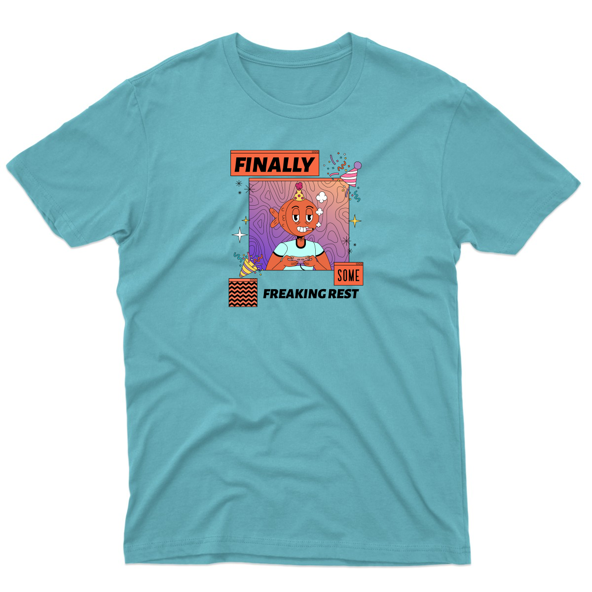 Finally Som Freaking Rest  Men's T-shirt | Turquoise