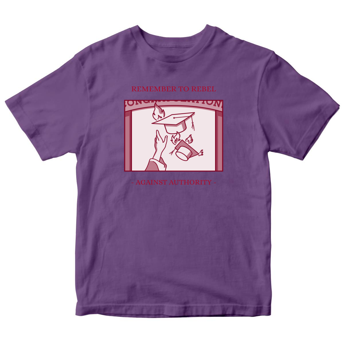 Remember To Rebel Agaist Authority Kids T-shirt | Purple