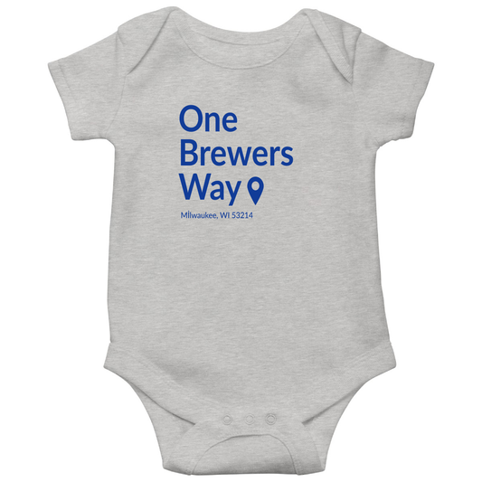 Milwaukee Baseball Stadium Baby Bodysuits | Gray