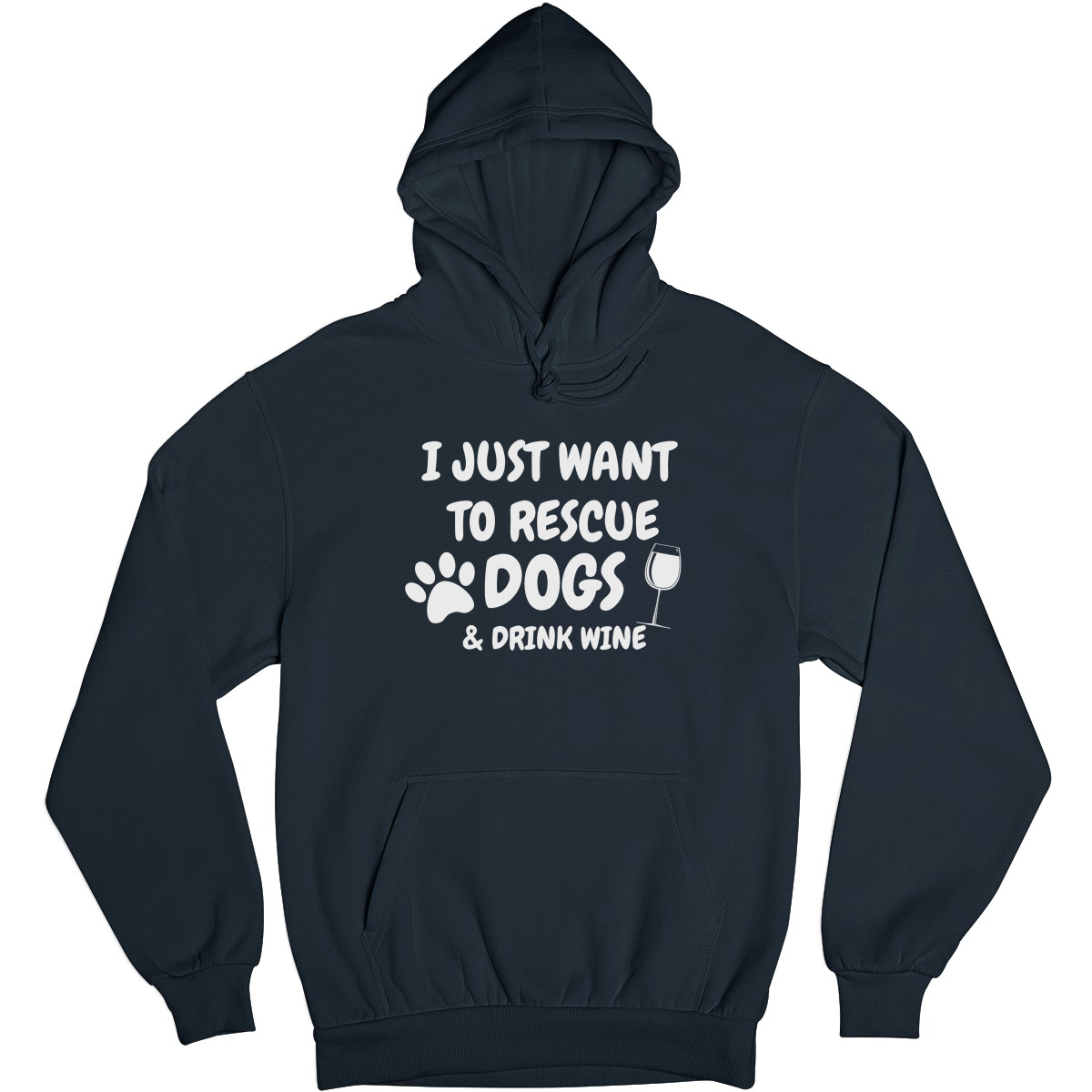 Dogs and Drink Wine Unisex Hoodie | Navy