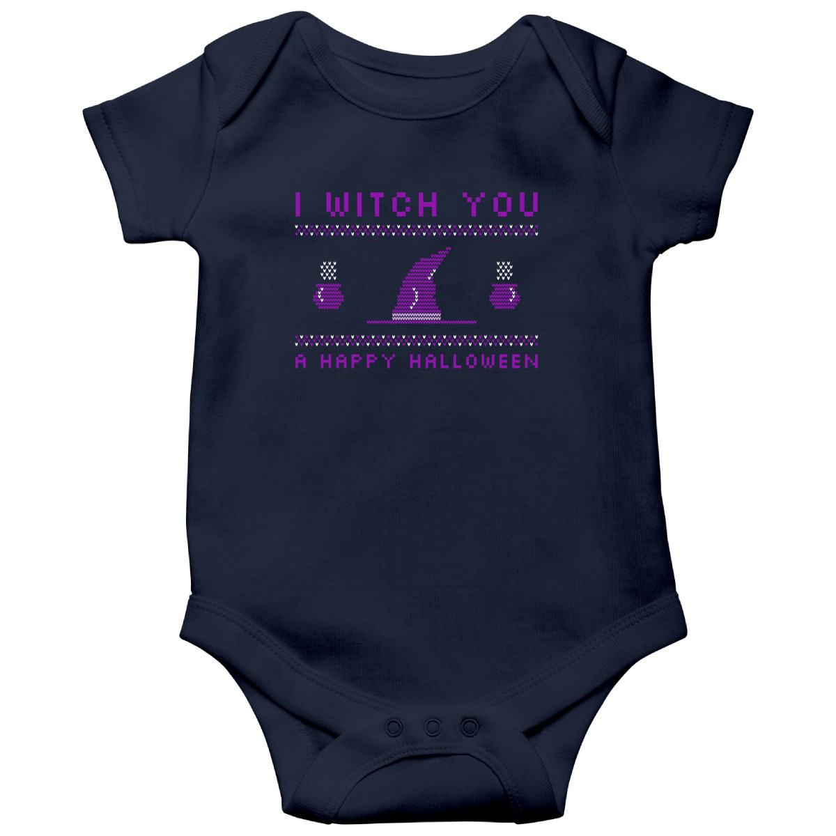 I Witch You a Happy Halloween Baby Bodysuits | Navy