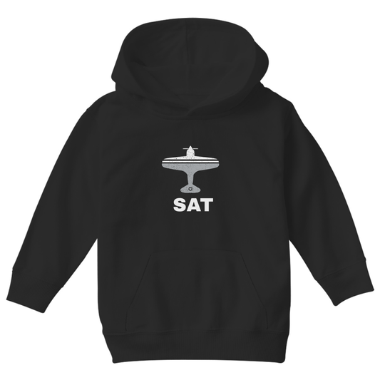 Fly San Antonio SAT Airport  Kids Hoodie | Black