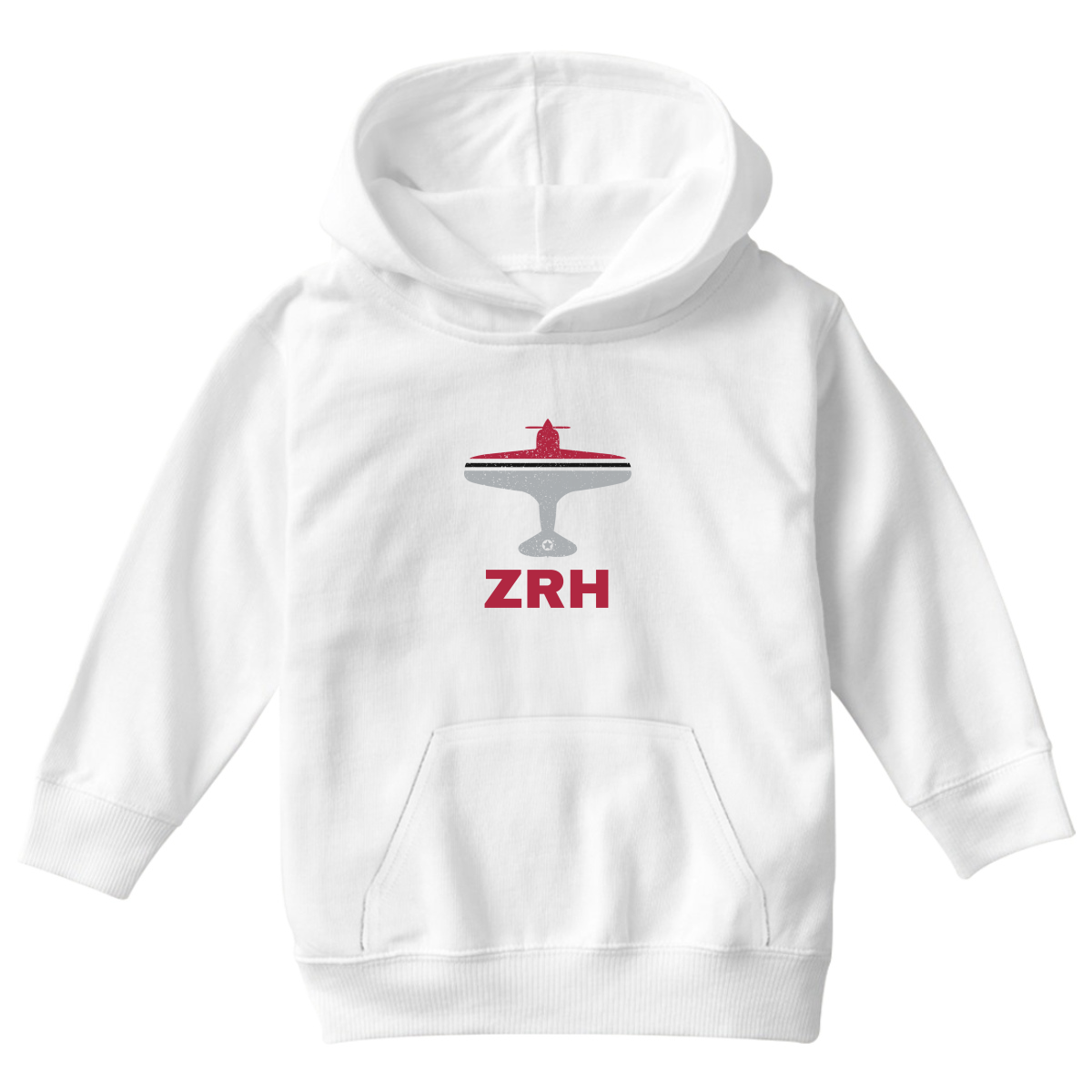 Fly Zurich ZRH Airport Kids Hoodie | White