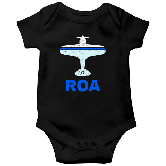 Fly Roanoke ROA Airport Baby Bodysuits | Black