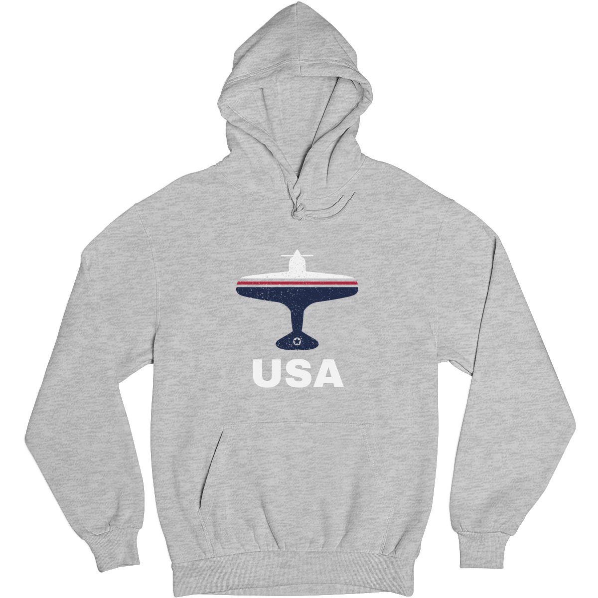 Fly USA Airport Unisex Hoodie | Gray
