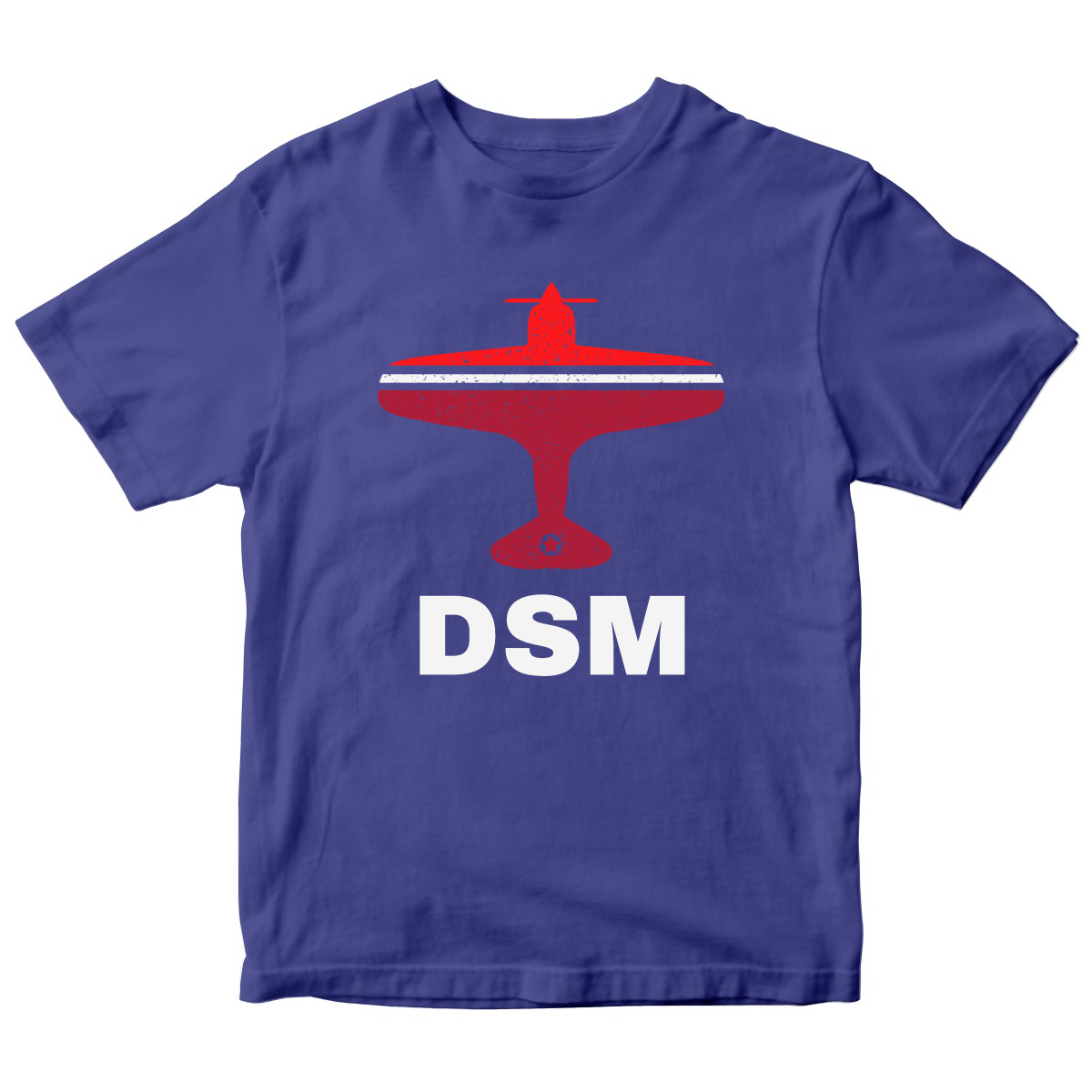 Fly Des Moines DSM Airport Kids T-shirt | Blue