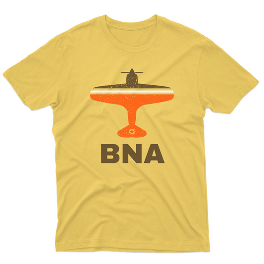 Fly Nashville BNA Airport Men's T-shirt | Yellow
