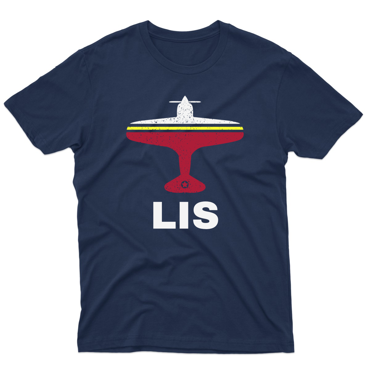 Fly Lisbon LIS Airport Men's T-shirt | Navy