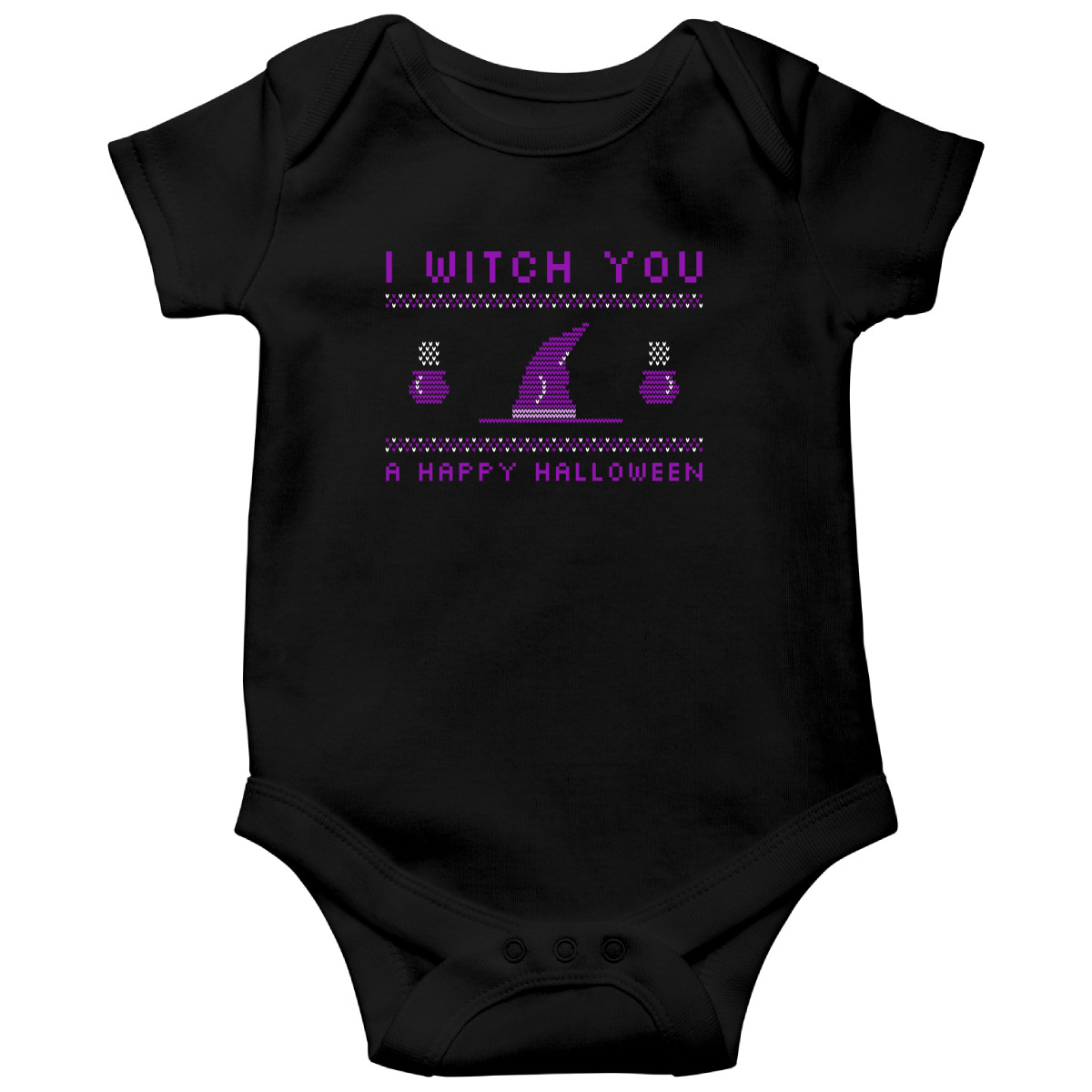 I Witch You a Happy Halloween Baby Bodysuits | Black