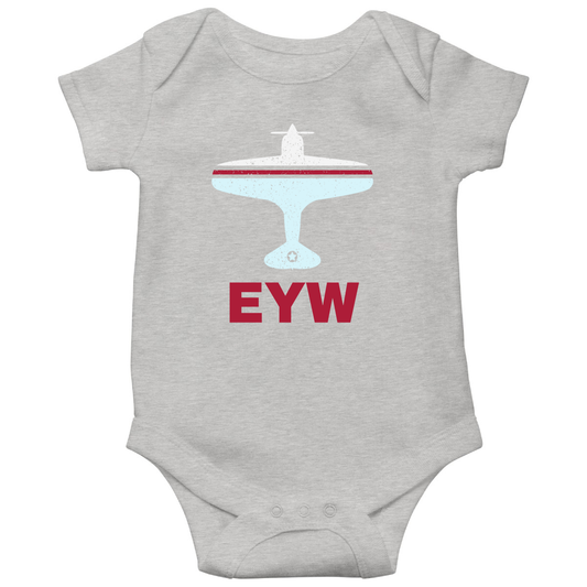 Fly Key West EYW Airport Baby Bodysuits | Gray