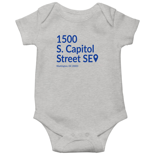 Washington D.C. Baseball Stadium Baby Bodysuits | Gray