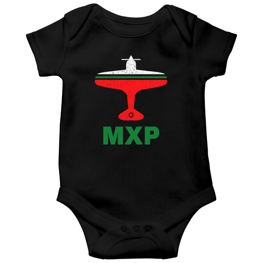 Fly Milan MXP Airport Baby Bodysuits | Black